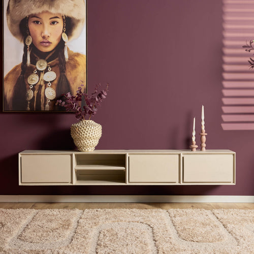 Starfurn Tv-meubel Ambiance - Zwevend - Zandkleur Hout - 200x35x30cm