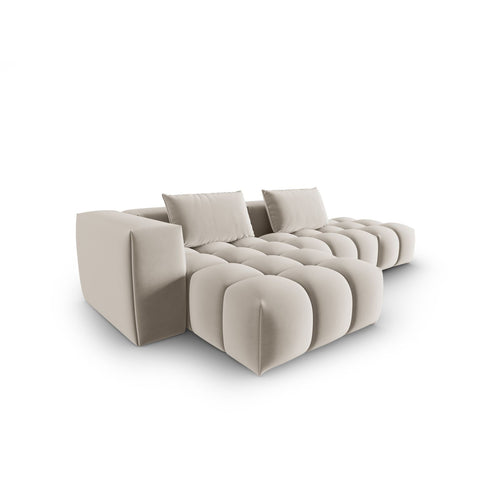 Cosmopolitan Design - Modulaire hoekbank links Verona 4-zits, flueel ecru - 145x265x70cm