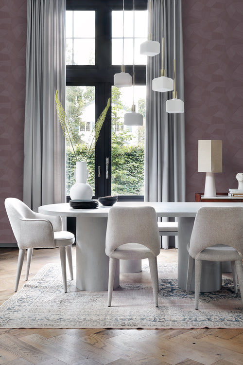 Origin Wallcoverings behang grafisch 3D motief mauve paars - 50 x 900 cm - 348061