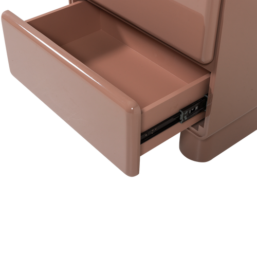 WOOOD nachtkastje Lustra - Hout - Hoogglans Oudroze - 43x57x57