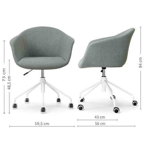 Nolon Nout-Otis bureaustoel saliegroen - wit onderstel - vtwonen shop
