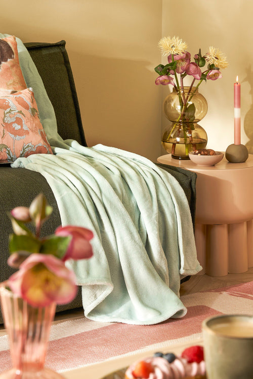 In The Mood Collection Famke Fleece Plaid - L180 x B130 cm - Mintgroen - vtwonen shop