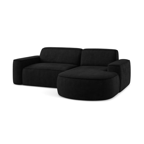 LaMiaSofa hoekbank rechts Melissa - chenille stof - zwart - 224x166x70