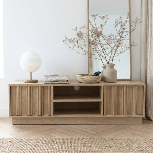 Giga Meubel Tv-meubel Nika - Mangohout - Naturel - 135x35x40cm