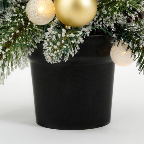 Black Box Trees Kaprun Kunstkerstboom in Pot met LED Verlichting en Timerfunctie - H90 x Ø51 cm - Groen, Goud - vtwonen shop