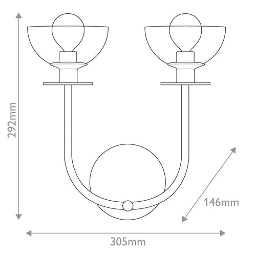 Wandleuchte Modern Gebürstetes Gold 2x E14