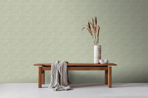 Sanders & Sanders behang linnenstructuur vergrijsd mintgroen - 280 x 275 cm - 640269 - vtwonen shop