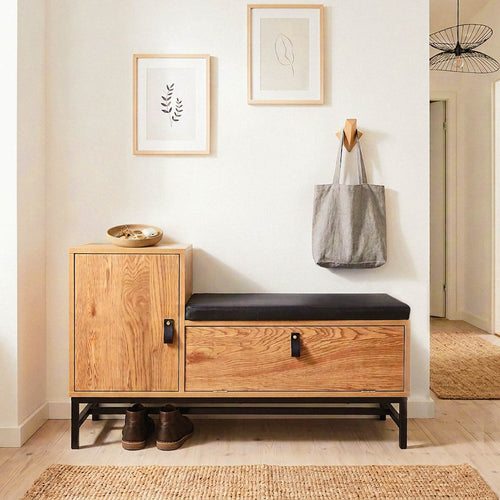 Calicosy - Schoenenbank met 2 opbergvakken - JILL - 38x101x59 cm