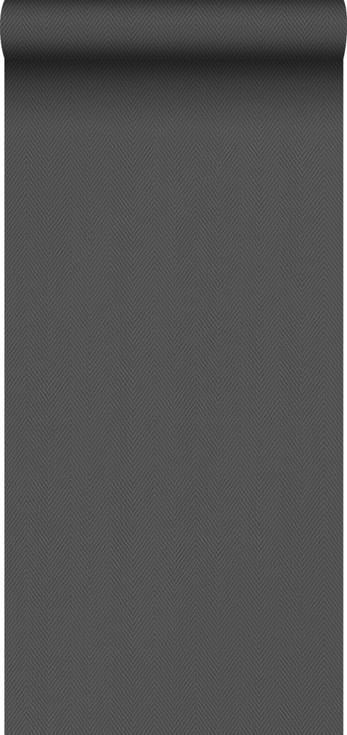 Sanders & Sanders behang visgraat-motief zwart - 53 cm x 10 m - 640526