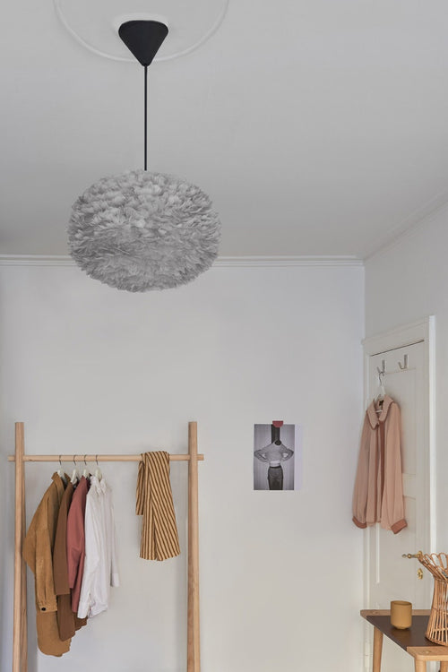 Umage Eos Large hanglamp light grey - met koordset zwart - Ø 65 cm - vtwonen shop