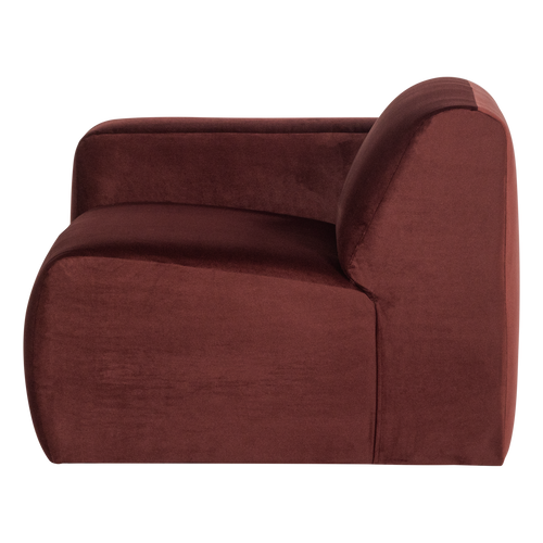 WOOOD 1-zits bank arm links Mojo Base - Velvet - Kastanjebruin - 74x105x97