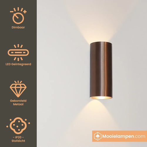Artdelight Wandlamp Brody 2 - Donker Brons