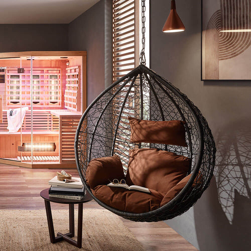 Home Deluxe Hangstoel CIELO bruin wicker + kussen - vtwonen shop