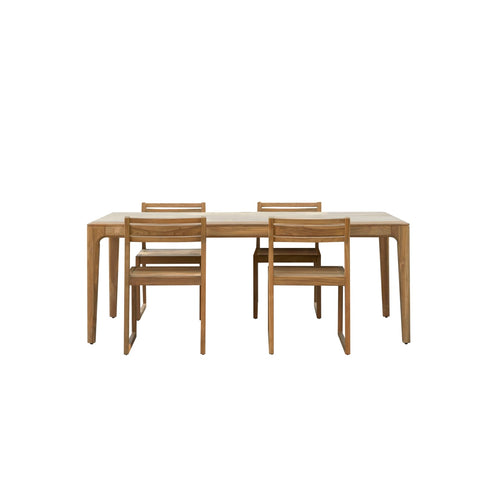 Tikamoon  Tuintafelset van gerecycled massief teakhout 4 stoelen - Naturel