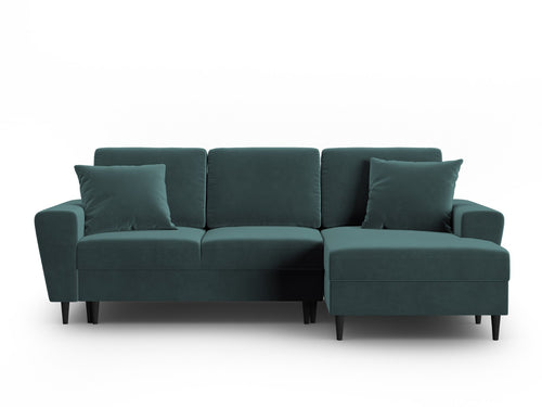 Cosmopolitan Design Converteerbare hoekbank rechts met opbergdoos Kyoto 4-zits, flueel olie - 145x241x88cm