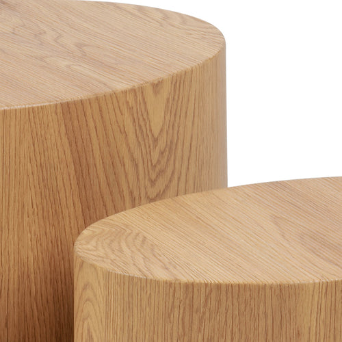 BRAM Salontafel Gubbio - 48 x 33cm - Eiken - Set van 2