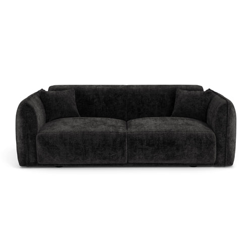 Premium Interiors - Bank LUSH - fluweel met motieven zwart 205cm