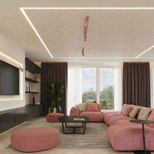 Sollux Lighting Plafondlamp RING 2 roze - 30x6x16cm