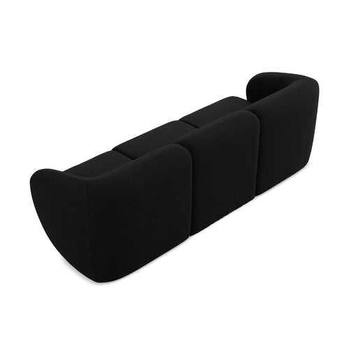 LaMiaSofa 3-zits bank Cervo - bouclé - zwart - 244x94x75