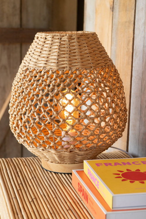J-Line lamp Getwist - metaal - donkerbeige/naturel - small