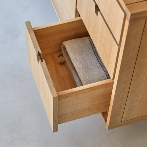 Tikamoon Massief eikenhouten buffet 145 cm - Naturel - vtwonen shop