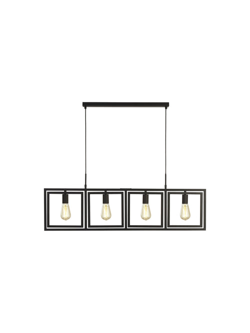 Searchlight hanglamp Plaza - 4 lichts - 113.5  x 150   cm - zwart