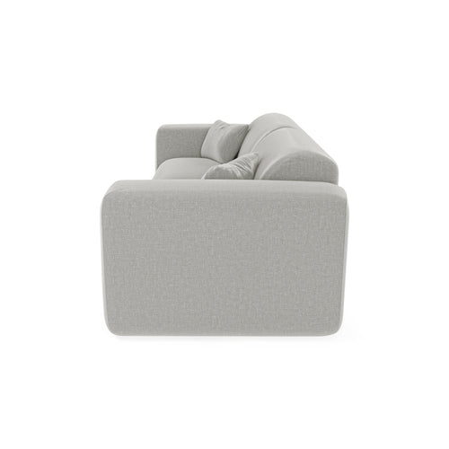Sia Home - Express slaapbank dunlopillo 140cm MYRA - geweven stof lichtgrijs 214cm