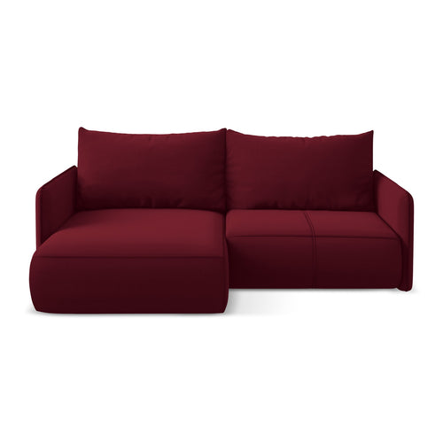 LaMiaSofa hoekbank links Palermo - velours - bourgondië - 207x148x86