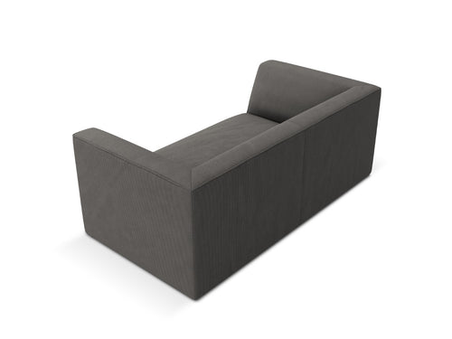 Micadoni - Bank "Ruby" 2 zitplaatsen, ribfluwelen, donkergrijs - 93x174x69cm