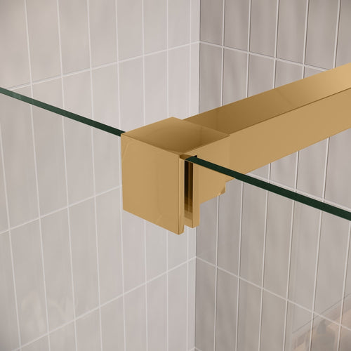 Badplaats Douchewand Florida 50 x 200 cm – Goud – Inloopdouche 8 mm Veiligheidsglas