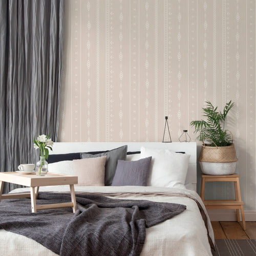 Sanders & Sanders behang etnisch motief beige en wit - 53 cm x 10 m - 640523