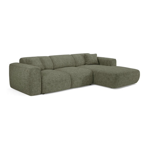 Sia Home - Hoekbanken YUMA - Fluweel met structuur - Saliegroen - 283cm - vtwonen shop