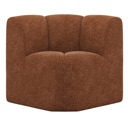 WOOOD eetbankje hoek met rugleuning Mojo - Wollig - Roestbruin - 83x83x83