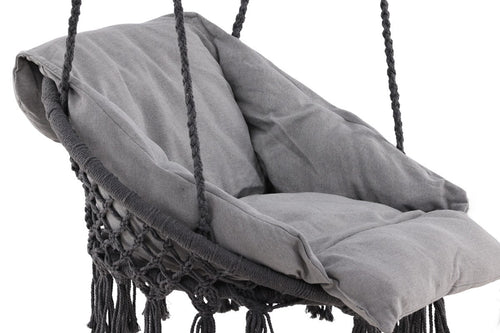 Nest outdoor Leah katoenen tuin hangstoel grijs - met zitkussen - vtwonen shop