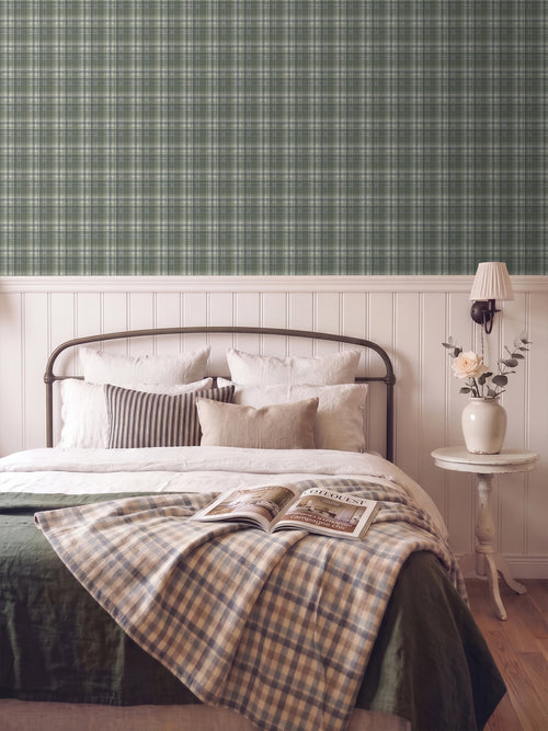 Sanders & Sanders behang ruiten donkergroen - 53 cm x 10.05 m - 640716