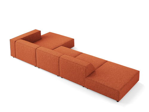 Cosmopolitan Design rechter hoekbank Arendal 5-zits, chenille, terracotta - 166x341x70cm