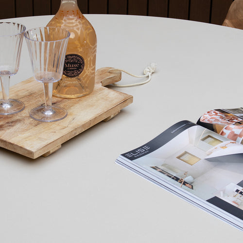 Giga Meubel Tuintafel Eden - Rond 120cm - Beige Eco Composiet - Betonlook - vtwonen shop