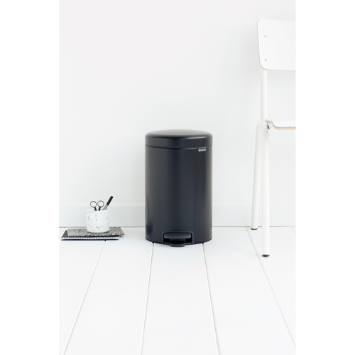 Brabantia NewIcon Pedaalemmer, 12 liter, kunststof binnenemmer - Matt Black