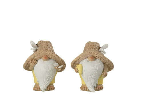 J-Line figuur Kabouter Hart Vlinder - polyresin - mix - medium - 2 stuks - vtwonen shop