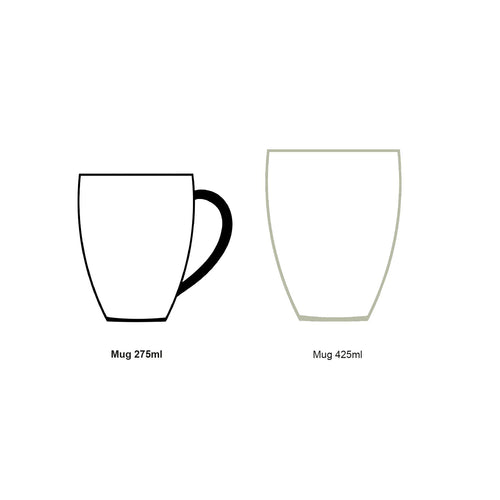 vtwonen - Painted Mok met oor - Serviesset van 4 - 275ml - vtwonen shop