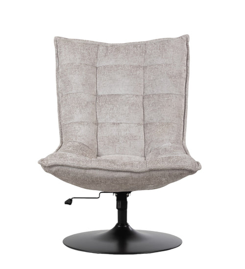 FurniLux Fauteuil Sam Licht Grijs van  - Stof - Met en ronde voet - Verstelbaar en draaibaar - 100% Polyester - 76 x 81 x 109cm - vtwonen shop