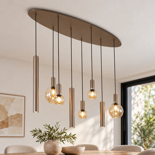 Searchlight hanglamp Lyon - 8 lichts - 140  x 120   cm - brons