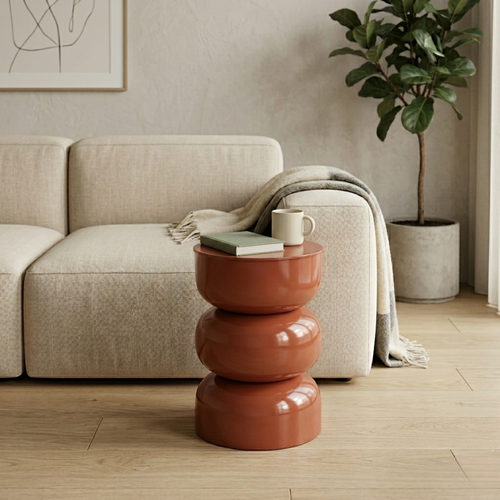 Calicosy - Bijzettafel Metalen ELLA - Terracotta - 36x36x50 cm