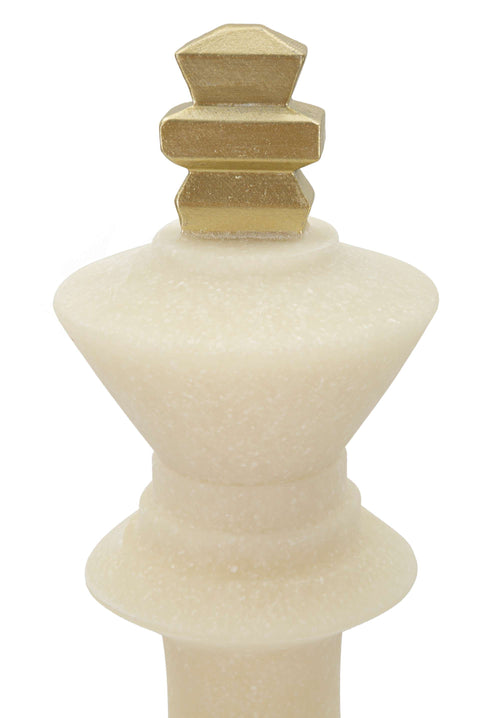 Mauro Ferretti schaakkoning - 13x41 cm - beige/goud