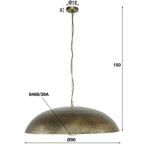 Giga Meubel Hanglamp - Brons Antiek Metaal - 1-LichtsØ90x150cm - vtwonen shop