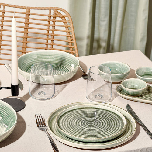 Salt & Pepper - Plat bord 21,5cm groen Cameo - Set van 4 - vtwonen shop