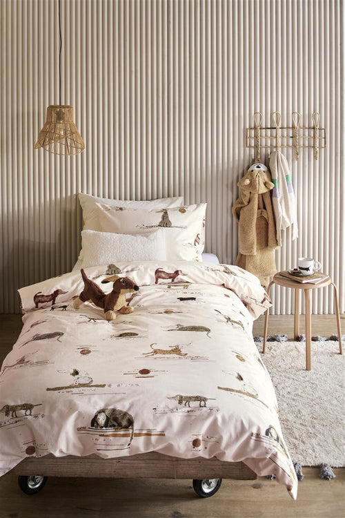 Beddinghouse Kids dekbedovertrek Hot Dogs - 100x135 cm - roze - vtwonen shop