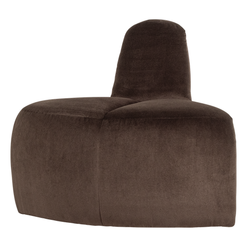 WOOOD eetbank hoek rond rugleuning Mojo - Velvet - Bruin - 83x73x73