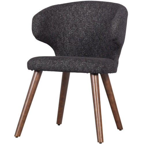 vtwonen eetkamerstoelen Cape - Stof - Zwart - Set van 2 - vtwonen shop