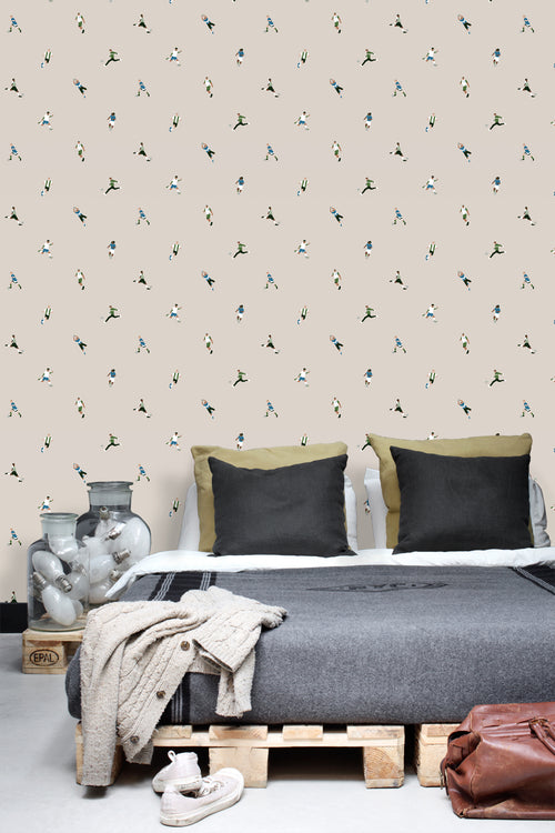 ESTAhome behang voetbalspelers beige - 50 x 900 cm - 131279 - vtwonen shop